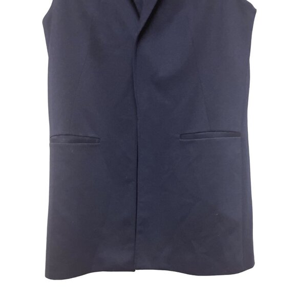 The Limited Solid Navy Blue Duster Vest Cardigan Sleeveless Long Women's Medium - Picture 3 of 9